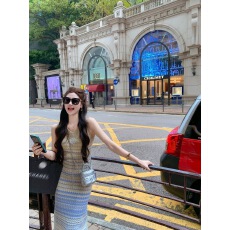 批发鱼兔子的兔子 巨好看无袖背心<b class='q'>连衣裙</b>女夏季新款针织裙子气质长裙