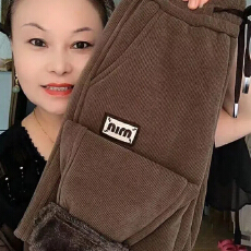批发日常简约休闲柔软舒适显瘦卫裤冬季百搭时尚加绒加厚保暖<b class='q'>哈伦裤</b>子
