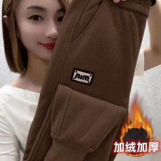 批发冬季百搭时尚加绒加厚保暖<b class='q'>哈伦裤</b>子日常简约休闲柔软舒适显瘦卫裤