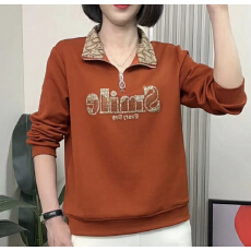 批发2025秋季简约休闲舒适遮肉显瘦长袖新款百搭时尚设计立领拉链上衣