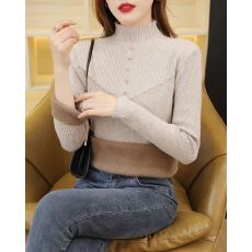 批发一体绒毛衣女秋冬新款加绒加厚半高领针织<b class='q'>打底</b>衫宽松内搭保暖<b class='q'>上衣</b>