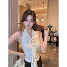 批发纯欲性感飘带挂脖吊带背心2025<b class='q'>秋</b>冬新款法式百搭短款带胸垫打底衣