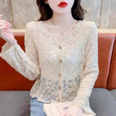 批发夏季防晒针织开衫女春秋披肩吊带裙罩衫外搭蕾丝上衣高级感<b class='q'>短</b>外套