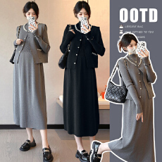 实拍  新款气质重工钉珠马甲+毛衣裙