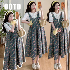 批发实拍  现  夏季新款重工复古油画花朵出片<b class='q'>牛仔</b>裙+蕾丝花边<b class='q'>衬衫</b>