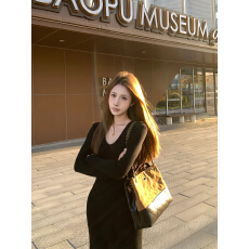 批发实拍 秋冬时尚百搭<b class='q'>长款</b><b class='q'>连衣裙</b>针织长裙