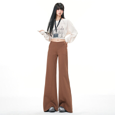 批发2026年春<b class='q'>装</b>新款黑色微喇叭休闲<b class='q'>裤</b>女中低腰宽松垂感拖地辣妹长<b class='q'>裤</b>女