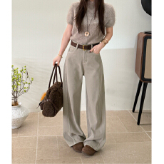 批发<b class='q'>韩版</b>气质百搭阔腿牛仔<b class='q'>裤</b>女2026年春季新款百搭显瘦高腰休闲弯刀<b class='q'>裤</b>