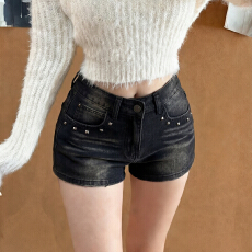 批发美式柳丁时尚辣妹<b class='q'>牛仔</b><b class='q'>短裤</b>女2026年夏季新款<b class='q'>高腰</b>弹力包臀修身<b class='q'>短裤</b>