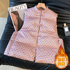 批发实拍原版原料刺绣提花双喜羽绒棉服加厚保暖背心文艺<b class='q'>冬</b>季棉马甲