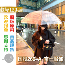 批发夏诗文 高支全羊毛双面呢斗篷式<b class='q'>大</b>衣女冬时装感可翻立领多穿外套