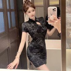 批发旗袍改良2026年新夏季<b class='q'>性感</b><b class='q'>夜店</b>连衣裙女中国风复古足疗技师工作服