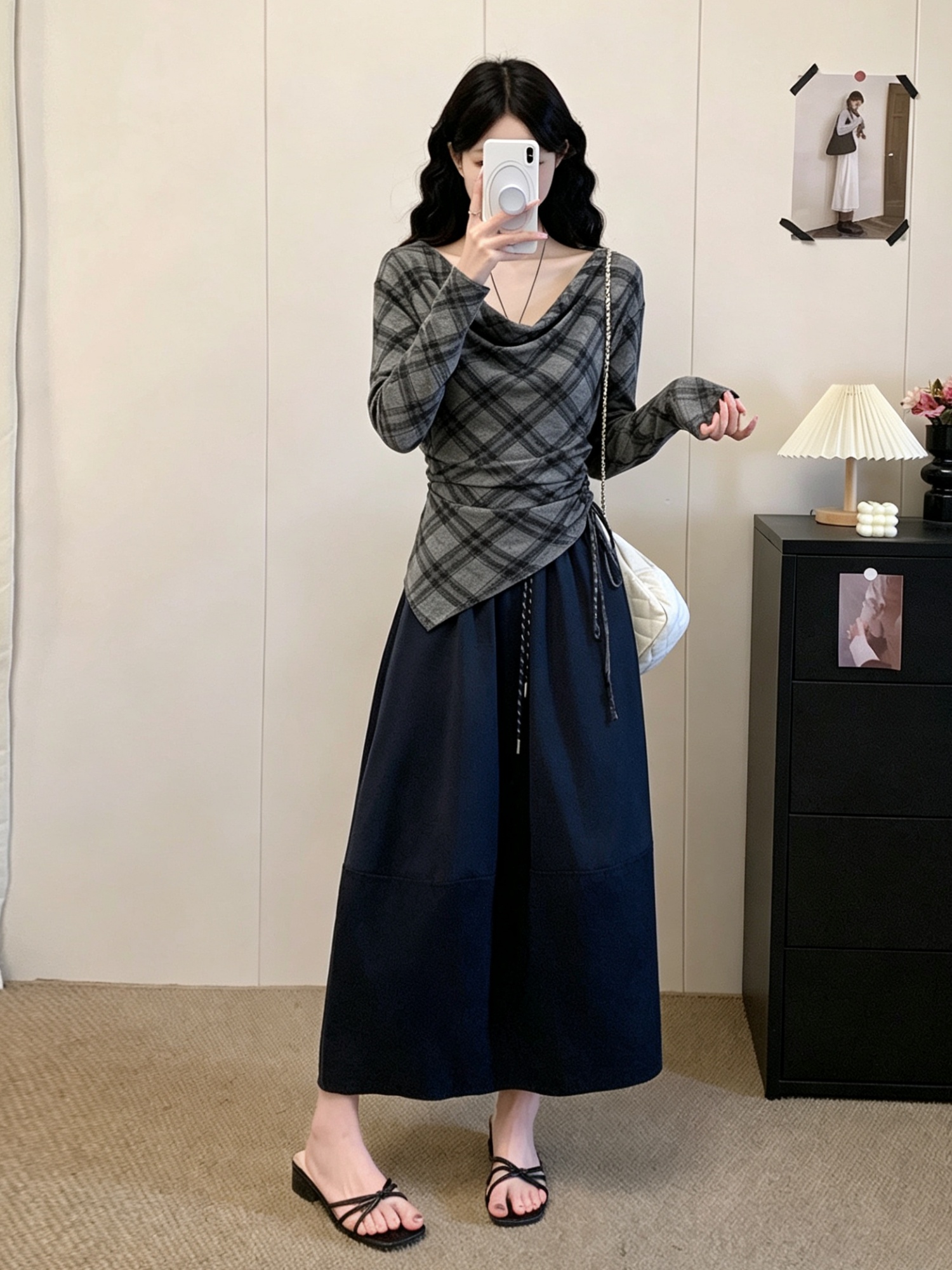 大码女装针织衫胖MM收腰显瘦格...