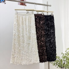 批发高级感亮片鱼尾半身裙女2025新款秋冬高腰a字长款<b class='q'>包臀</b>裙