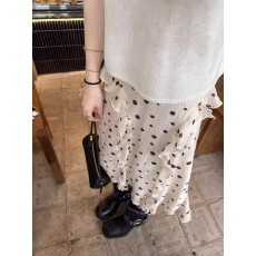 批发oker章壳儿正版～波点荷叶边半身裙仙女裙天丝韩系26早春新款A755