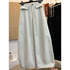 批发高端欧货春季新款超好看时尚绑带后松紧<b class='q'>高腰</b>显瘦宽松天丝阔腿裤女