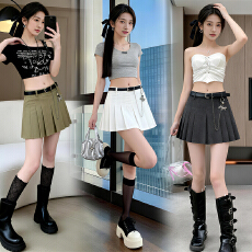 批发实拍2026百褶裙半身裙<b class='q'>新款</b>高腰牛仔裙<b class='q'>短裙</b>A字裙包臀裙裙子半裙潮