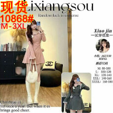 批发【粉绒兔】微胖mm少女风<b class='q'>甜美</b>收腰显瘦小众辣妹气质连衣裙