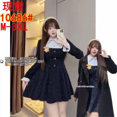 批发【柏林千金】胖m韩系学院风小香风高级秋冬长袖<b class='q'>连衣裙</b>子