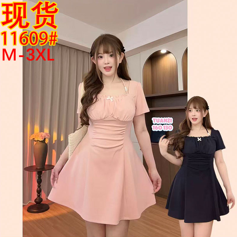少女甜诗泰式串珠女夏季绝美独特设计感显瘦收腰连衣裙 服裝批發女裝批發服飾貨源