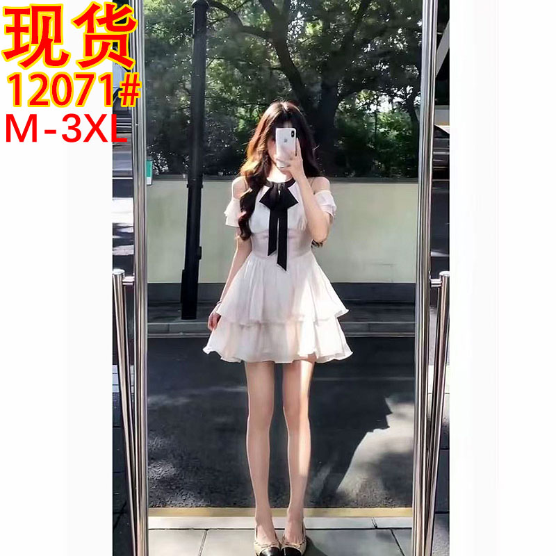 一见倾心胖mm蝴蝶结大码收腰显瘦浪漫约会氛围感连衣裙 服裝批發女裝批發服飾貨源