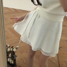 批发韩国chic夏季新款法式甜美减龄系带百搭半身<b class='q'>裙</b>