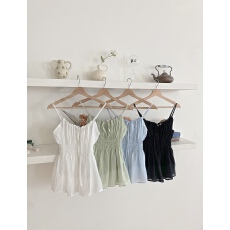 批发韩风夏日露肩蝴蝶结吊带连衣裙