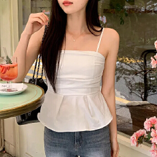 批发<b class='q'>春</b>夏韩版chic设计感修身显瘦洋气抹胸背心小吊带女