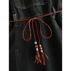 批发牛仔吊带裙夏法式复古薄款毛边开叉长裙美式甜辣裙流苏<b class='q'>背带</b>裙