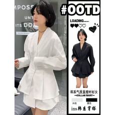 批发法式大码V领长袖<b class='q'>衬衫</b>女2026新款设计感屁帘叠穿<b class='q'>衬衣</b>中长款上衣春