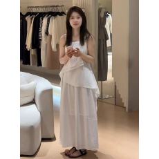 批发2026夏季新款韩版设计感不规则吊带小衫休闲荷包宽松半身裙两件套