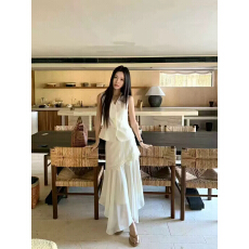 批发26夏季新款韩版时尚V领无袖<b class='q'>西装</b>马甲半身<b class='q'>裙</b>套装女显瘦气质两件套