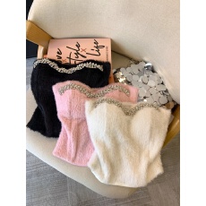 批发上实拍~气质亮钻毛绒抹胸背心女装冬季2025性感纯欲内搭短款无袖