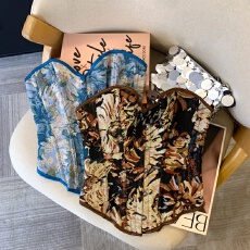 批发上实拍~新款春夏紧身胸衣油画外穿<b class='q'>塑</b><b class='q'>身</b>衣蓝菊花印花束身复古骨衣