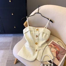 批发上实拍~2026春夏高级感<b class='q'>西装</b>黄色吊带背心女外穿<b class='q'>修身</b>显瘦无袖上衣