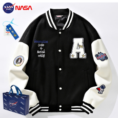 批发美式男士毛巾绣花棒球领夹克男女同款情侣款跨境棒球服<b class='q'>潮</b>流外套