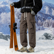 批发羽绒裤<b class='q'>男士</b>登山长裤加绒滑雪石墨烯白鸭绒户外骑行三防休闲工装裤