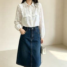 批发实拍  法式白色长袖<b class='q'>衬衫</b>女秋季蕾丝<b class='q'>衬衣</b>外套宽松学院风上衣ins