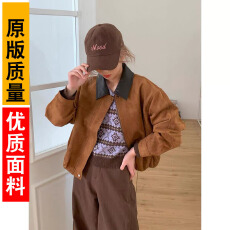 2025年秋季上新 秋冬美拉德高级感复古皮领拼接外套