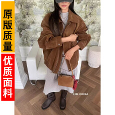 女2025秋冬季新款松紧拉链翻领休闲夹克外套