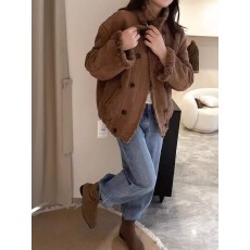 批发misslady质感澳洲绵羊毛皮毛一体柔软外套女夹克冬季新款宽松大衣