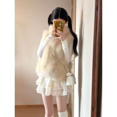 批发山羊绒马甲2026新款今年流行爆款环保皮草女秋<b class='q'>冬</b>时髦洋气保暖马夹