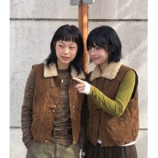 批发秋季新款y2k街头感羊羔毛翻领马甲外套