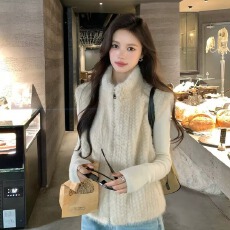 批发立领仿水貂毛马甲女环保毛皮草外套2026<b class='q'>秋</b>冬新