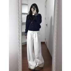 批发入秋搭配一整套小个子穿搭减龄复古港风高级感毛衣裤子两件套装女