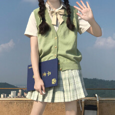 批发日系学院风背心基础款毛衣开衫女学生<b class='q'>甜美</b>JK制服马甲女百搭多巴胺