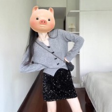 批发韩系穿搭灰色修身显瘦<b class='q'>针织衫</b>女秋冬新款毛衣独特别致内搭开衫上衣