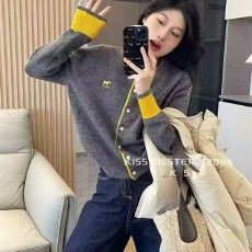 批发韩系圆领小狗刺绣针织开衫女2025秋冬季新款<b class='q'>宽松</b>软糯百搭毛衣上衣