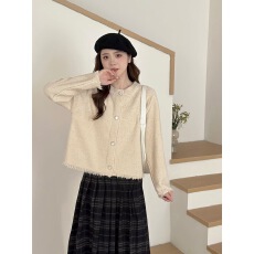 批发小香风流苏毛衣外套女早秋2026<b class='q'>大码</b>法式chic上衣软糯针织开衫