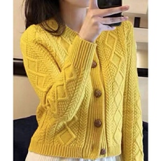 批发毛衣外套女开衫年新款秋宽松<b class='q'>韩版</b>慵懒短款小个子针织衫上衣